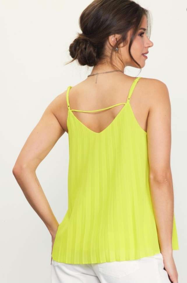 Lime Yellow Pleated Tank