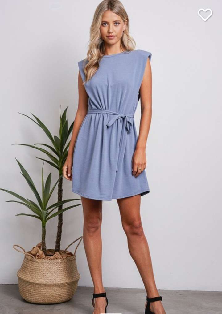 Indigo French Terry Dress