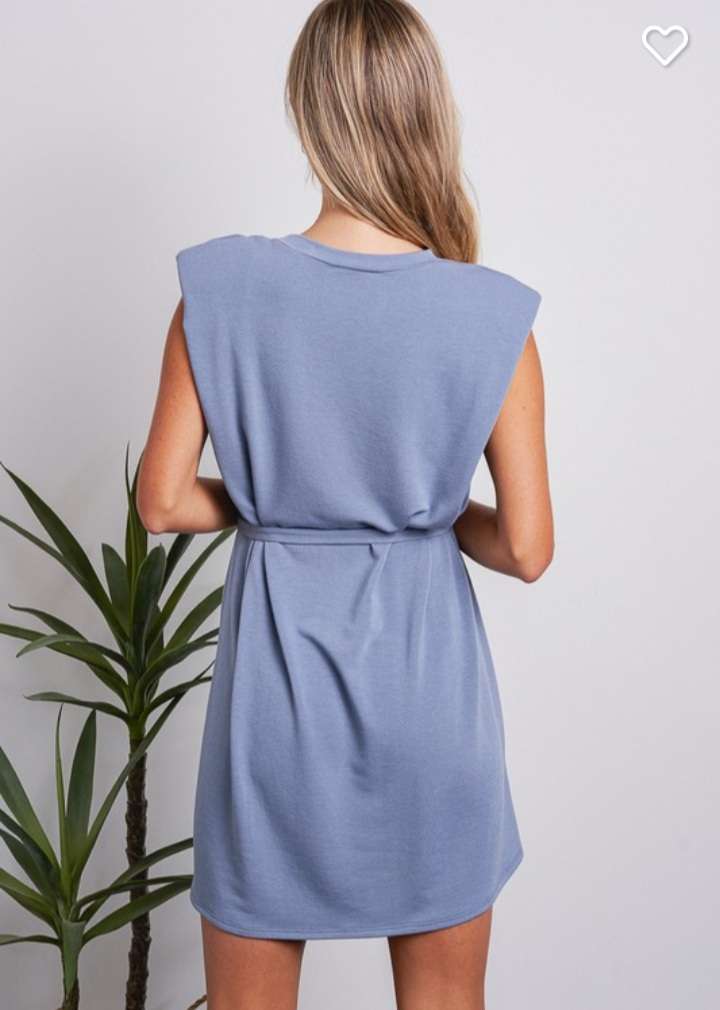 Indigo French Terry Dress