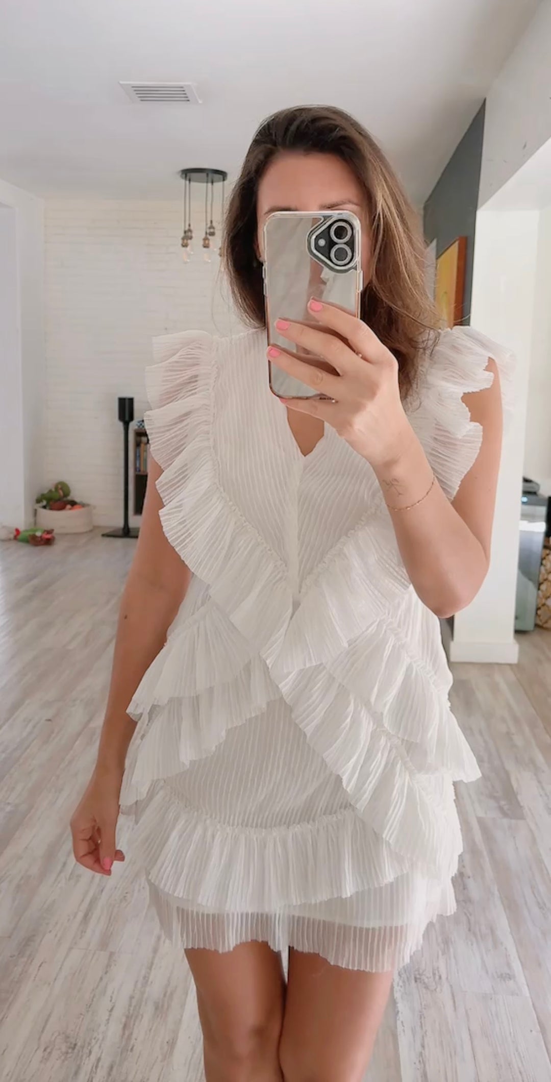 White Ruffle Dress