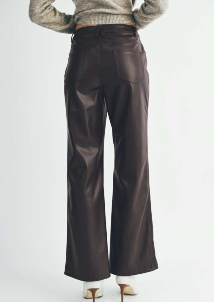 Black Faux Leather Pants