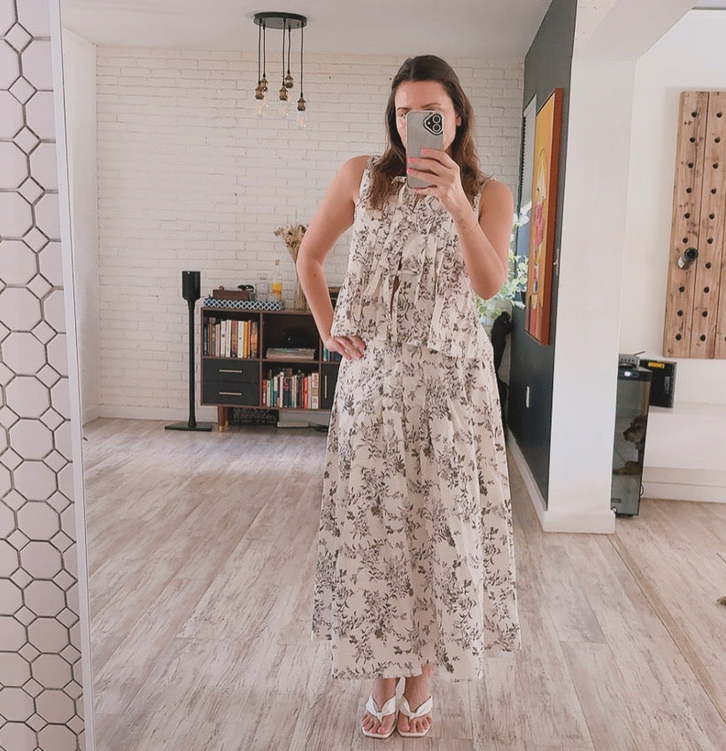 Floral Toile Skirt Set