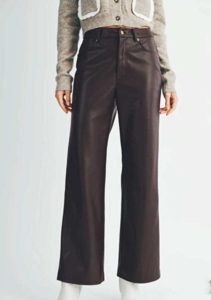 Black Faux Leather Pants