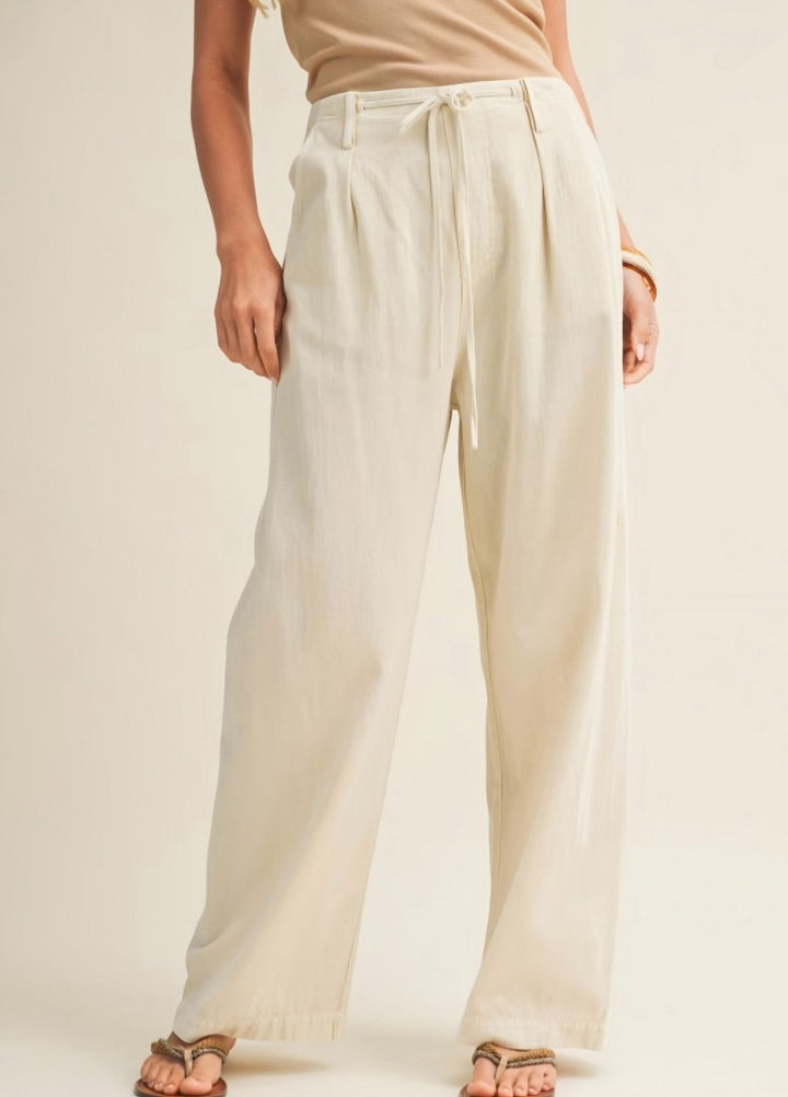 Beige Linen Pants