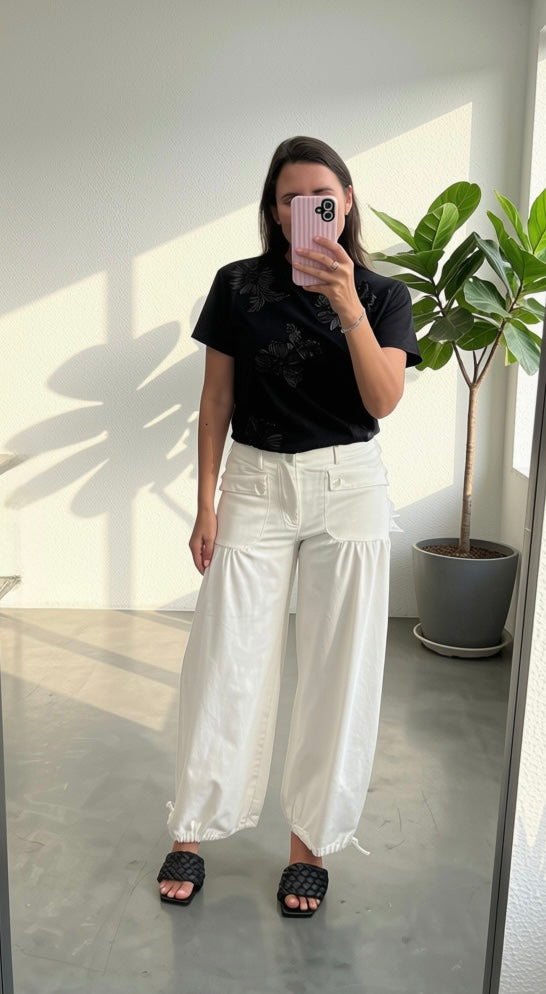 Black Embroidered T-Shirt