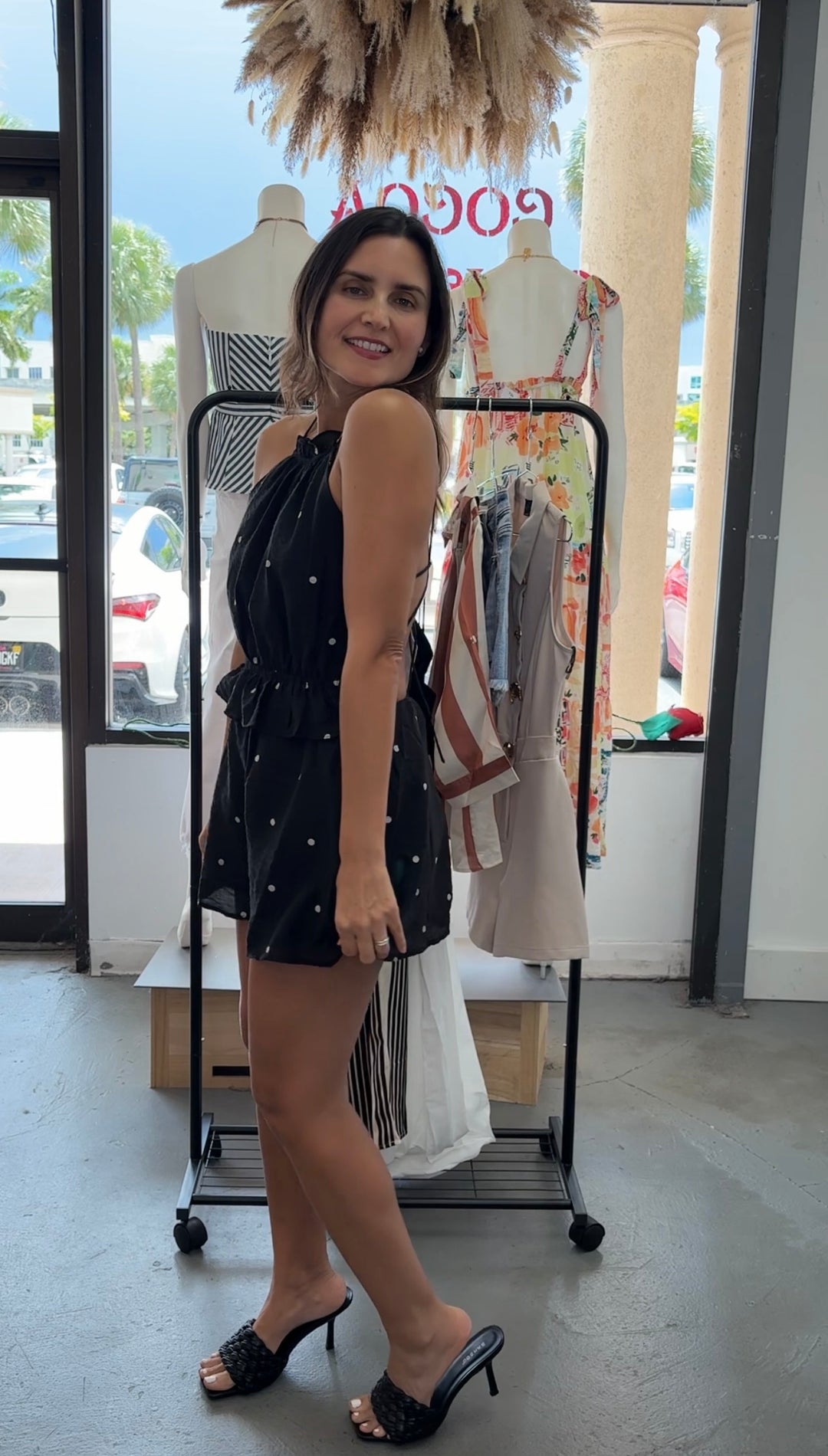 Black Polka Dot Romper