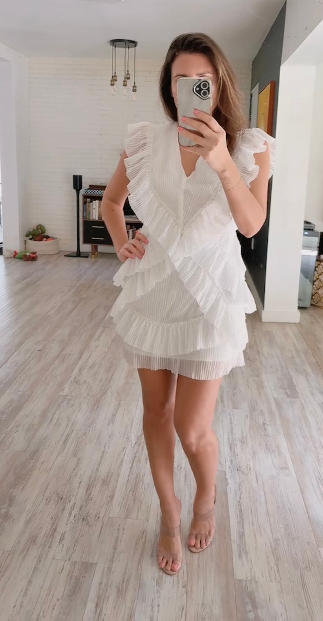 White Ruffle Dress