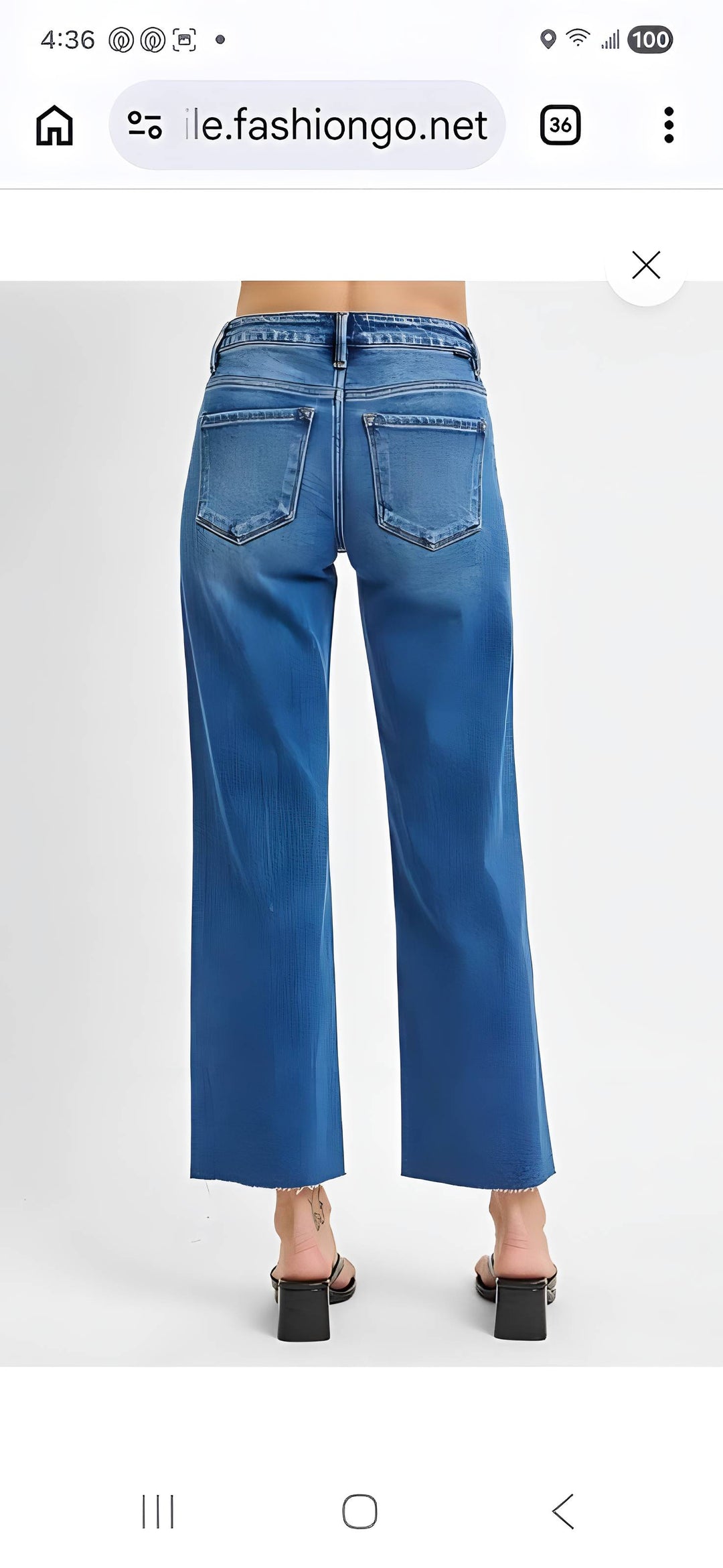 Blue jeans on a white background