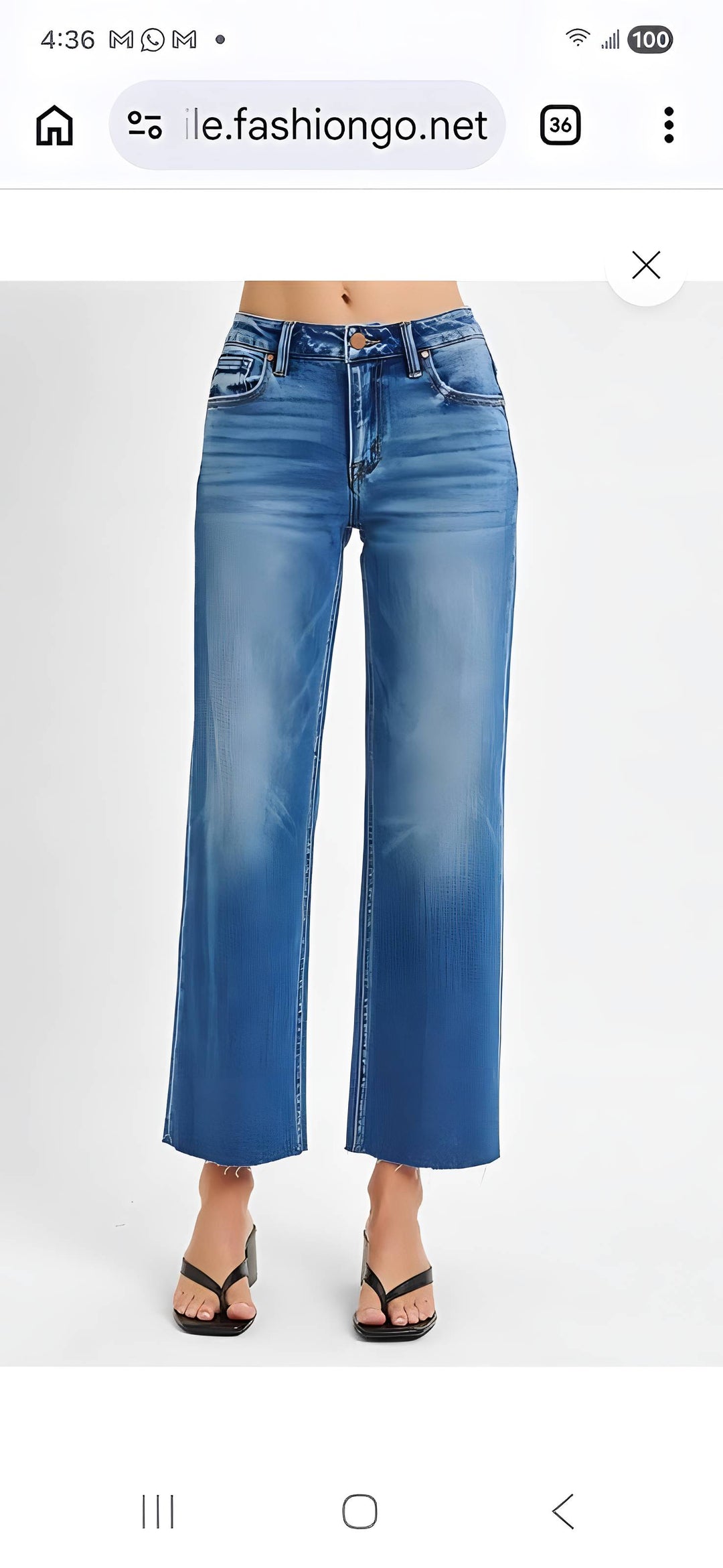 Blue jeans on a white background