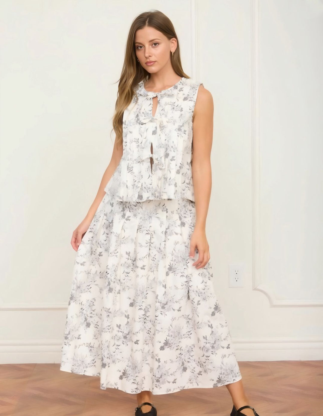 Floral Toile Skirt Set