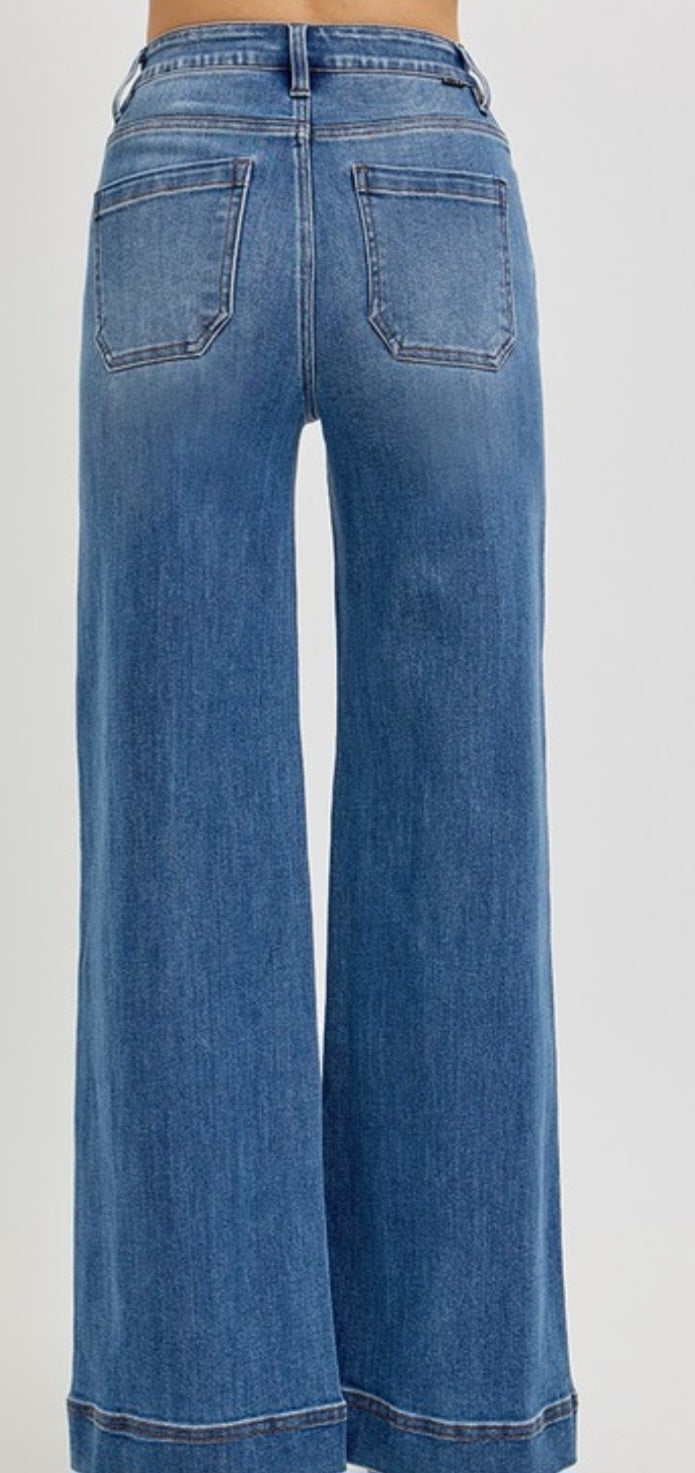 Blue jeans on a white background