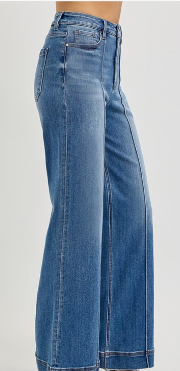 Blue jeans on a white background