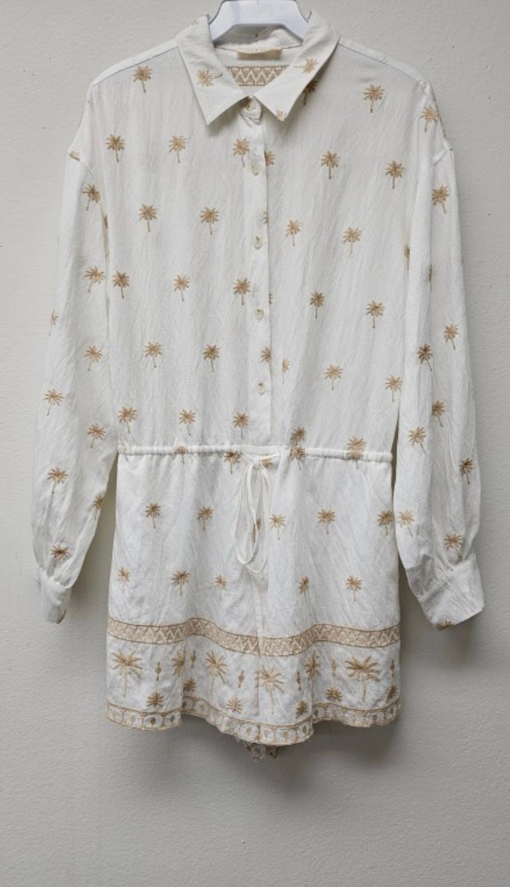 White Embroidered Romper