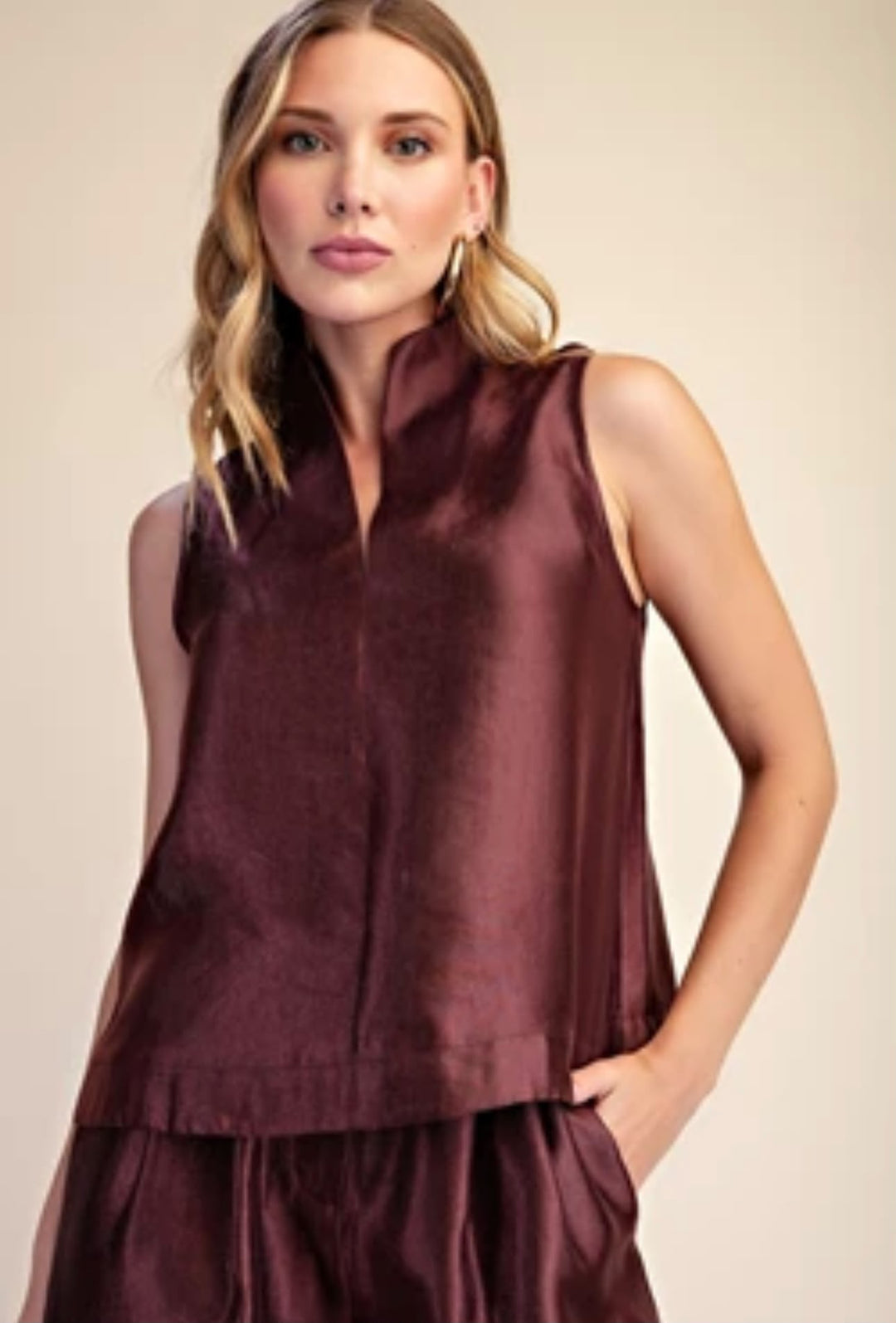 Burgundy Tank Pant Set