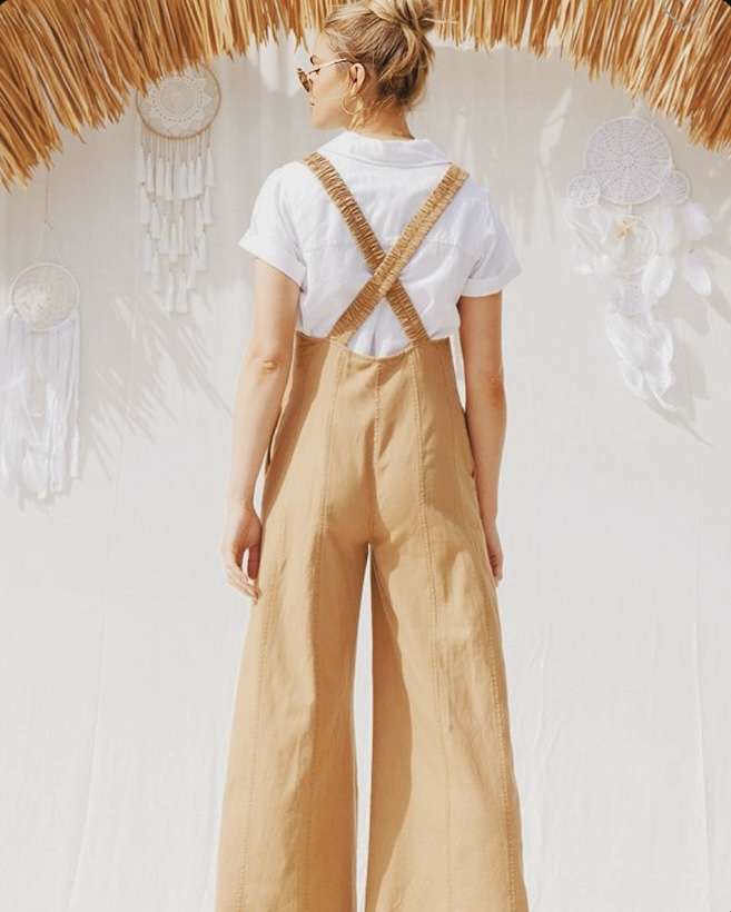Wendy Caramel Linen Jumpsuit