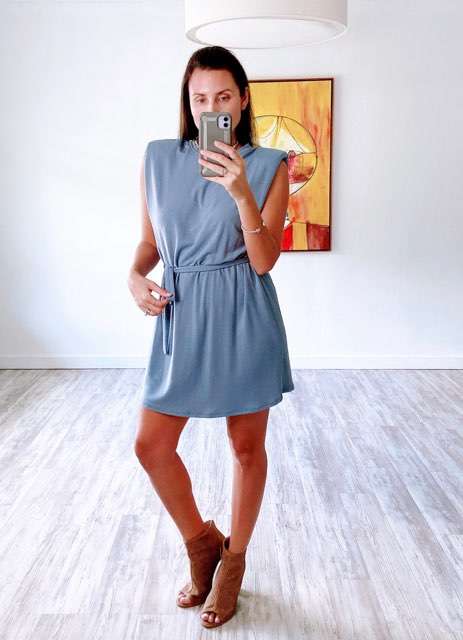 Indigo French Terry Dress