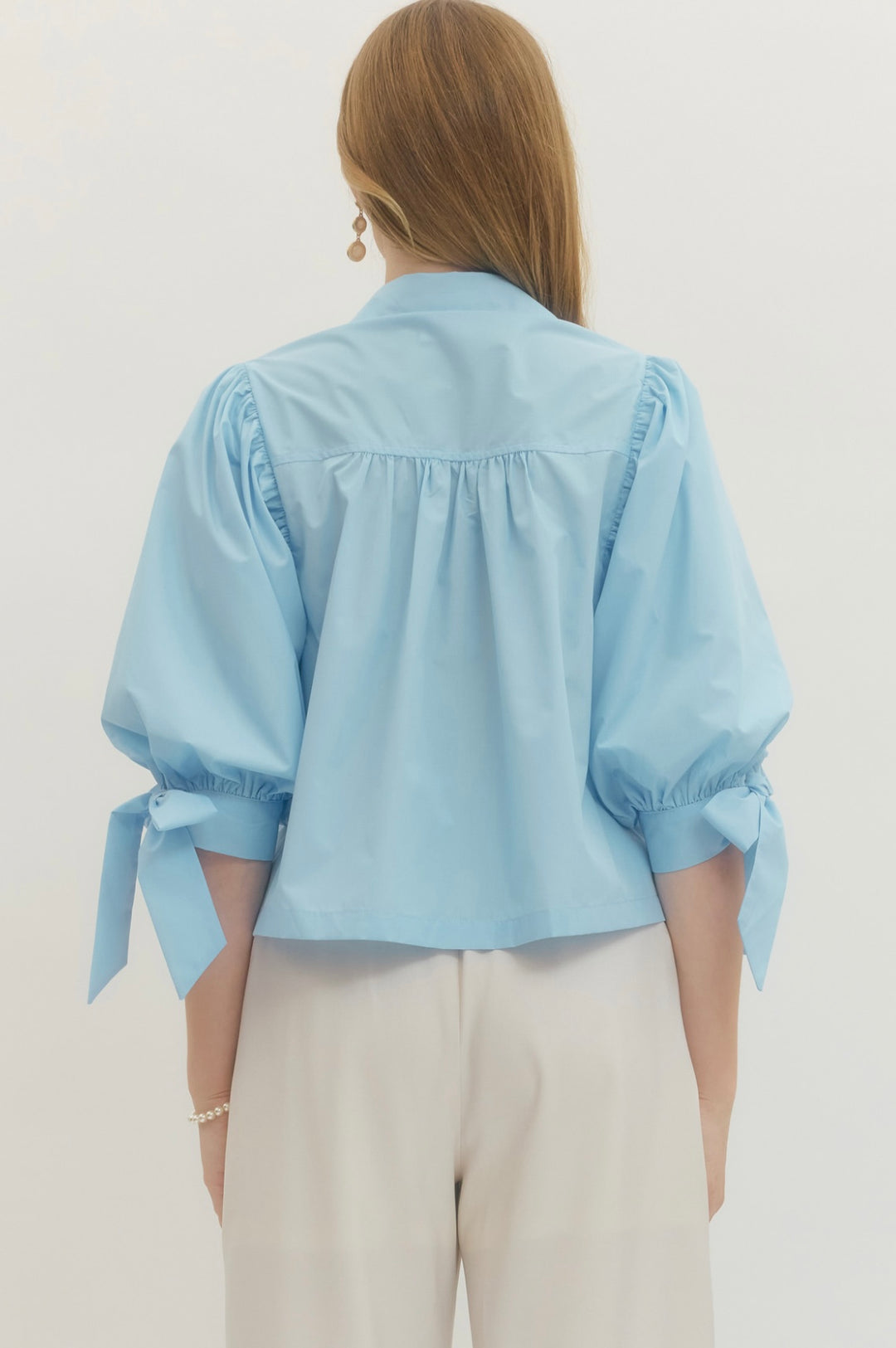 Light Blue Scallop Top