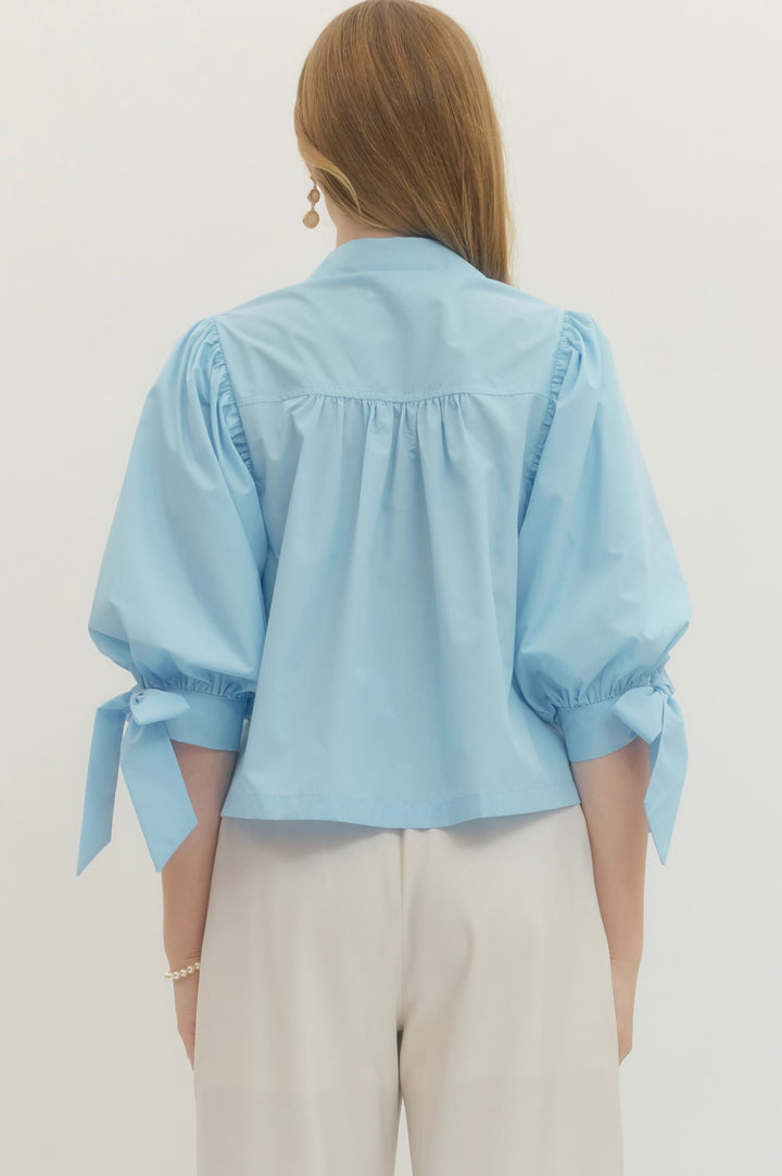 Light Blue Scallop Top