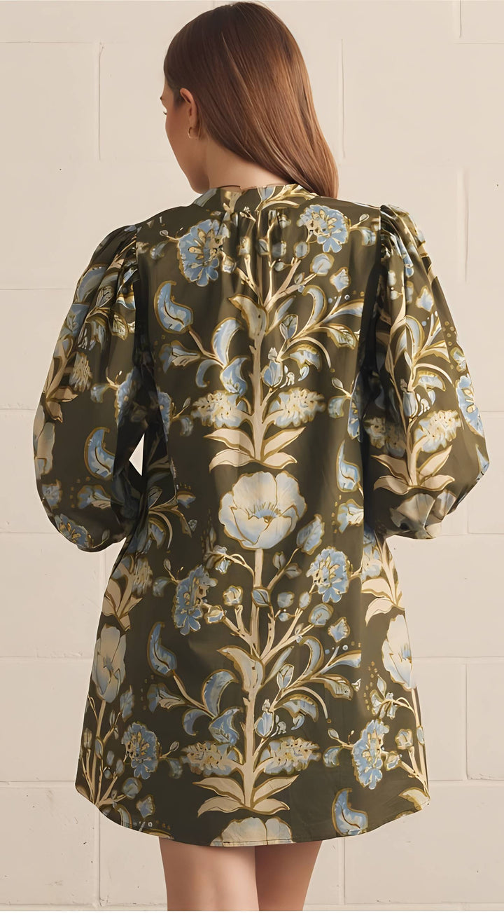 Olive Floral Dress