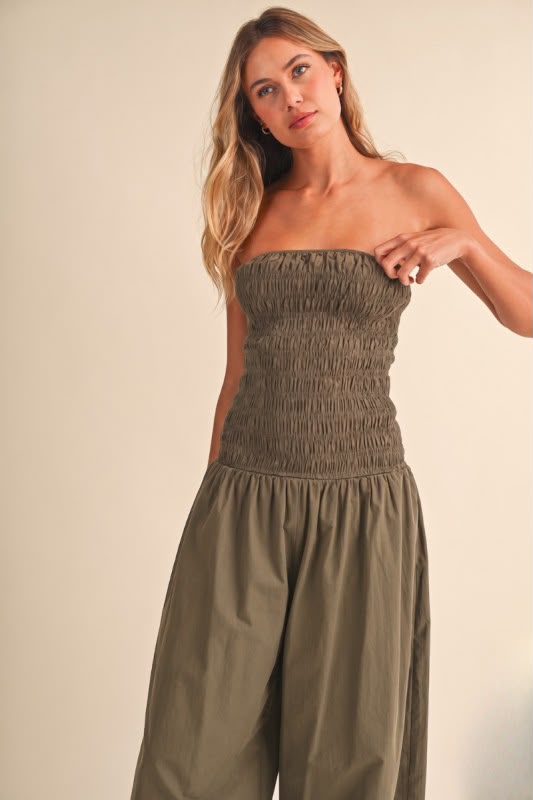 Olive Strapless Jumpsuit
