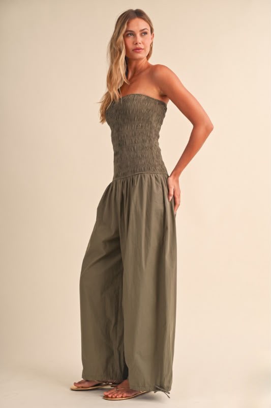 Olive Strapless Jumpsuit