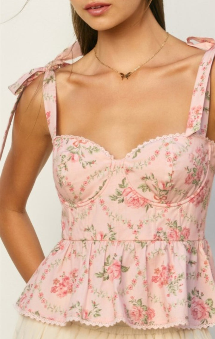 Pink Floral Corset