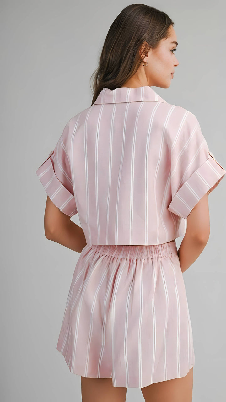Pink Stripe Short Set