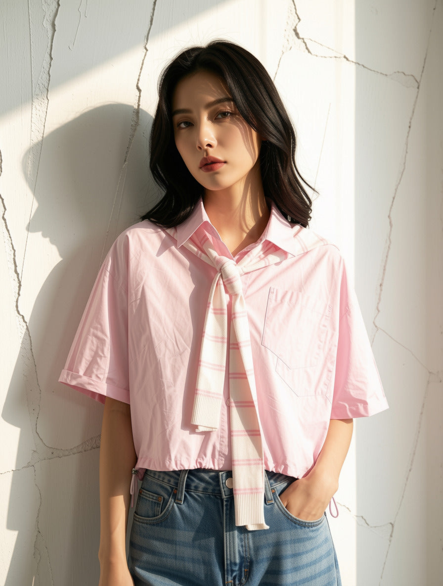 Pink Wrap Around Sweater Top