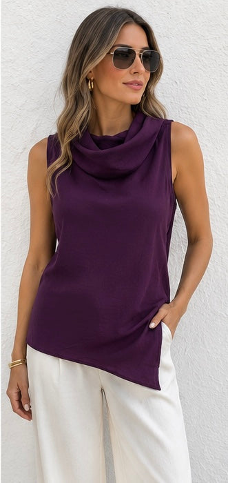 Purple Cowl Neck Tank