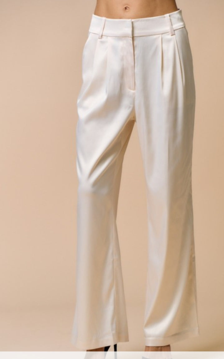 Cream Satin Pants