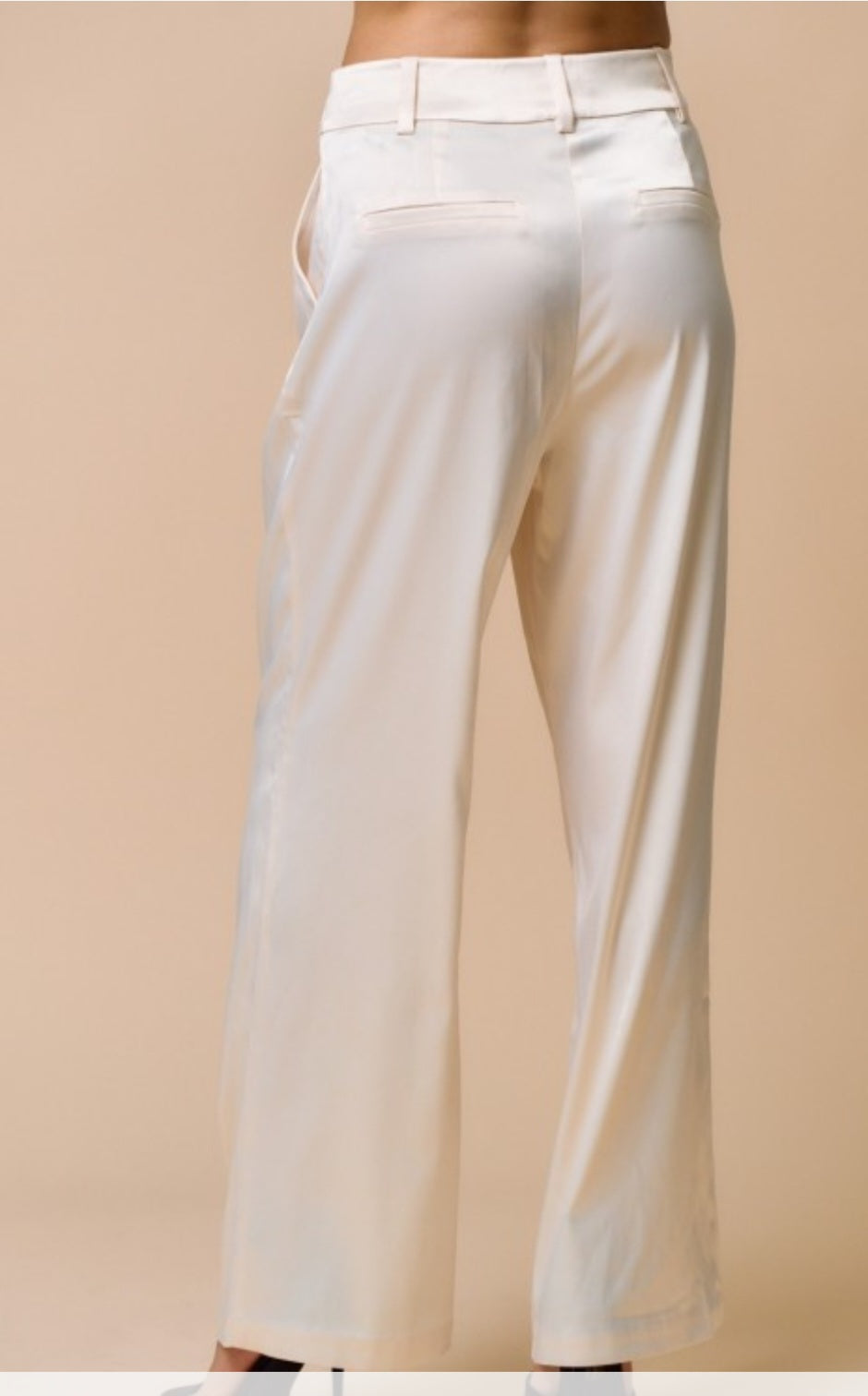 Cream Satin Pants