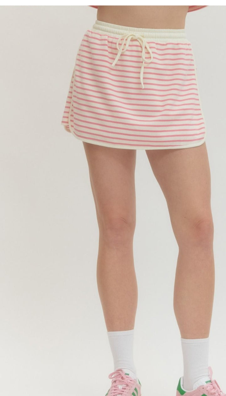Pink Striped Skort