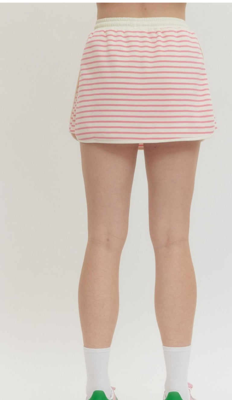 Pink Striped Skort