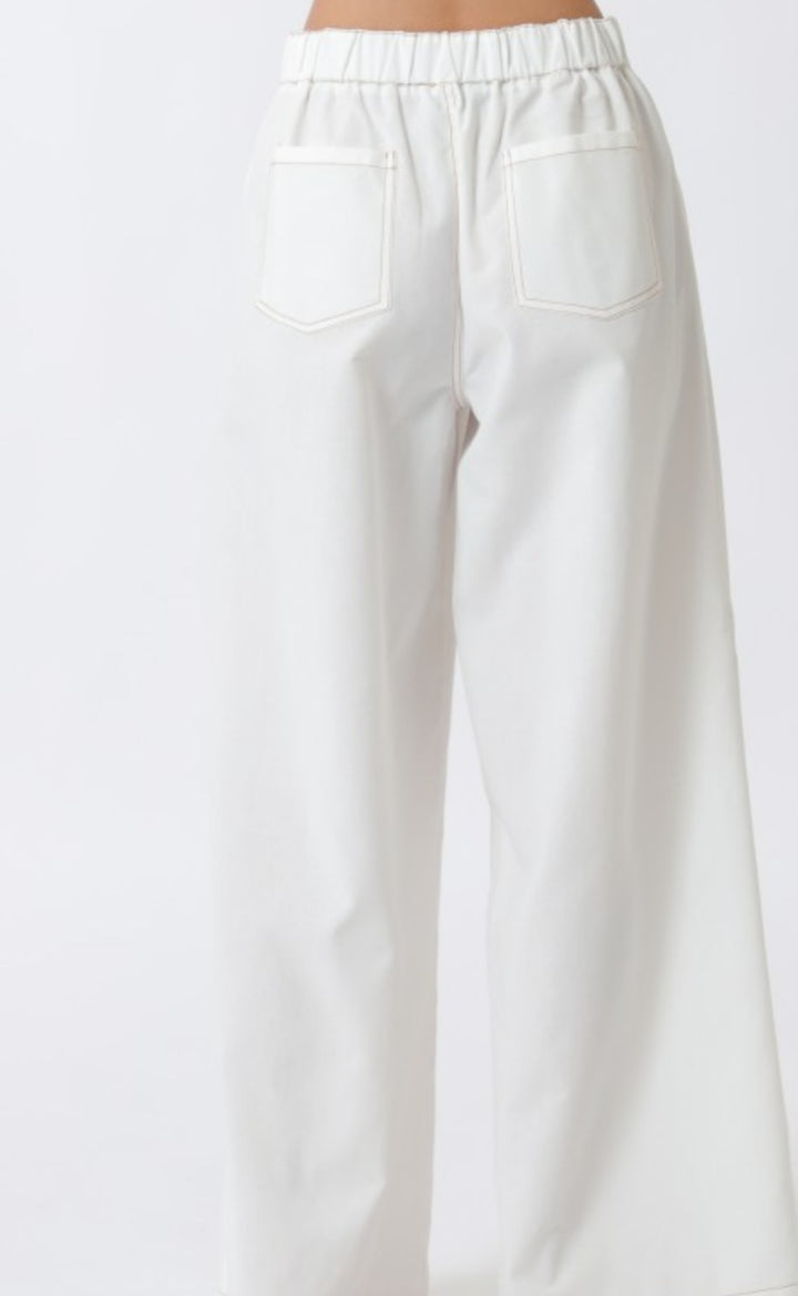 White Pleated Pants