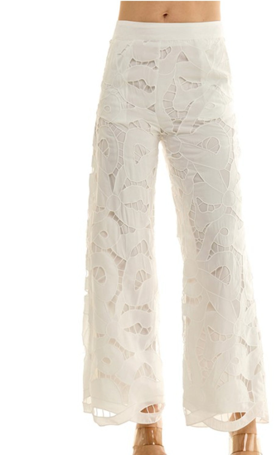 White Eyelet Pants