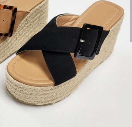 Black Espadrille Wedges