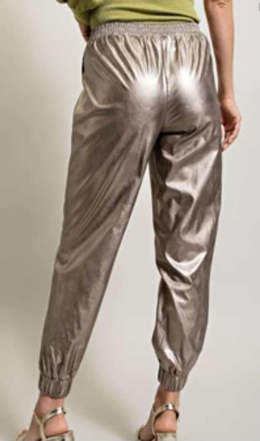 Light Gold Pleather Joggers