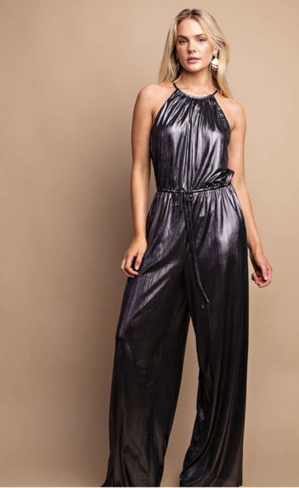 Charcoal Metallic Jumpsuit