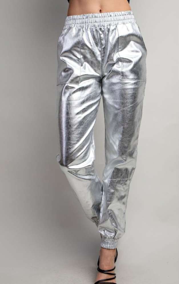 Silver Foil Joggers
