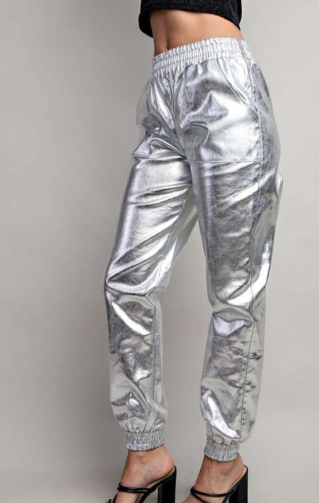 Silver Foil Joggers