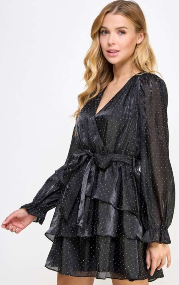 Black Shimmering Studs Dress