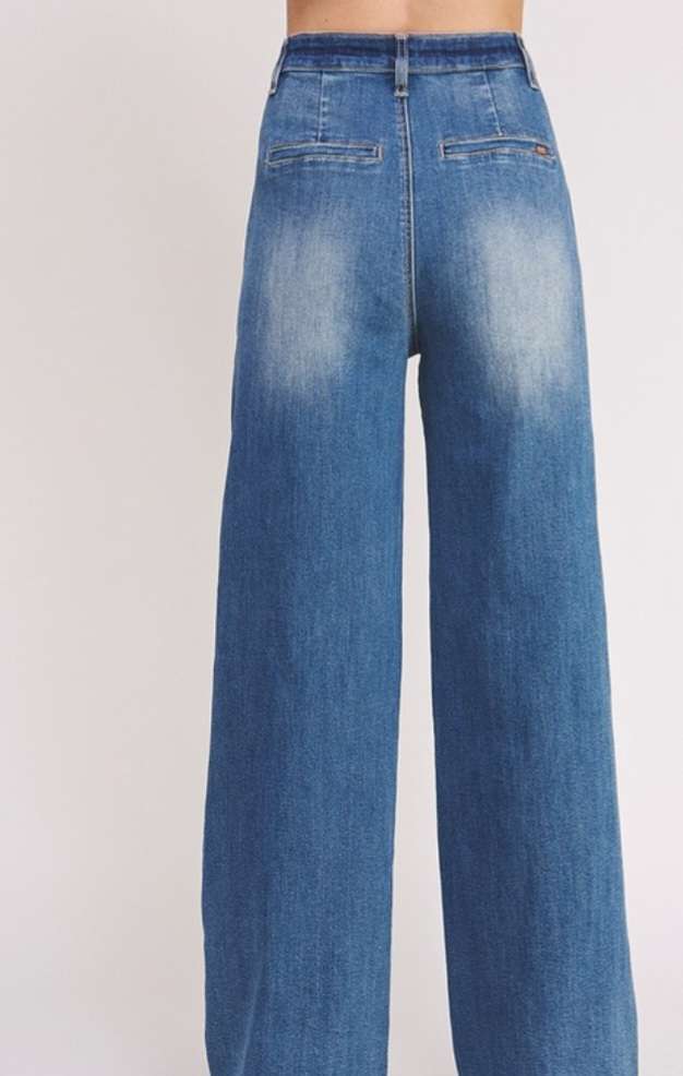 Denim High Rise Wide Leg Jeans
