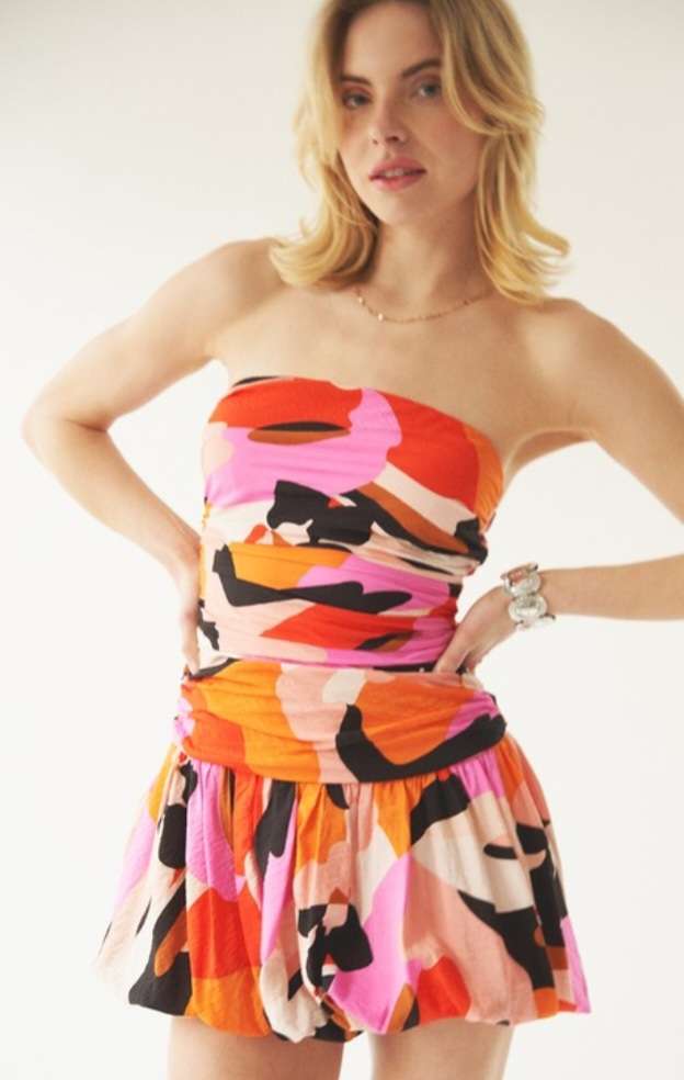 Multi-Colored Peplum Dress