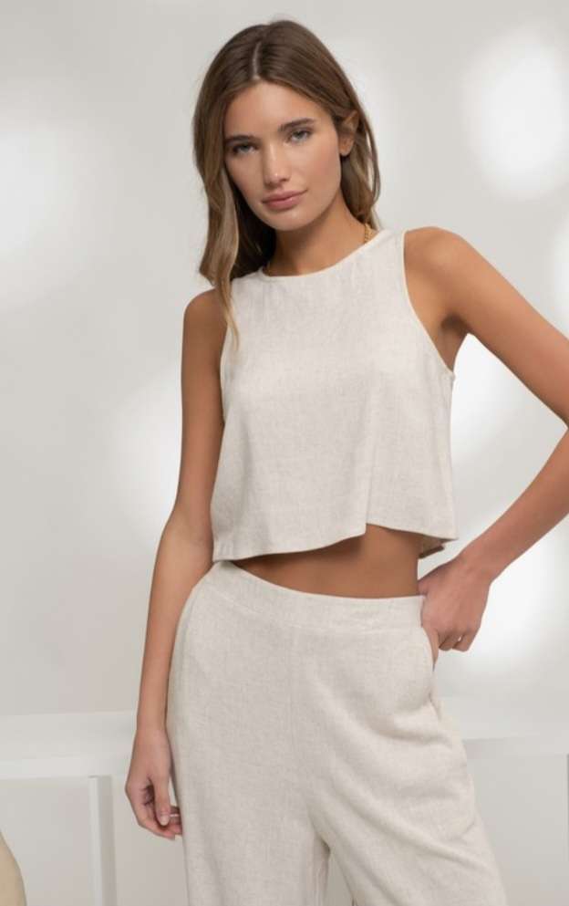 Oatmeal Linen Pant Set