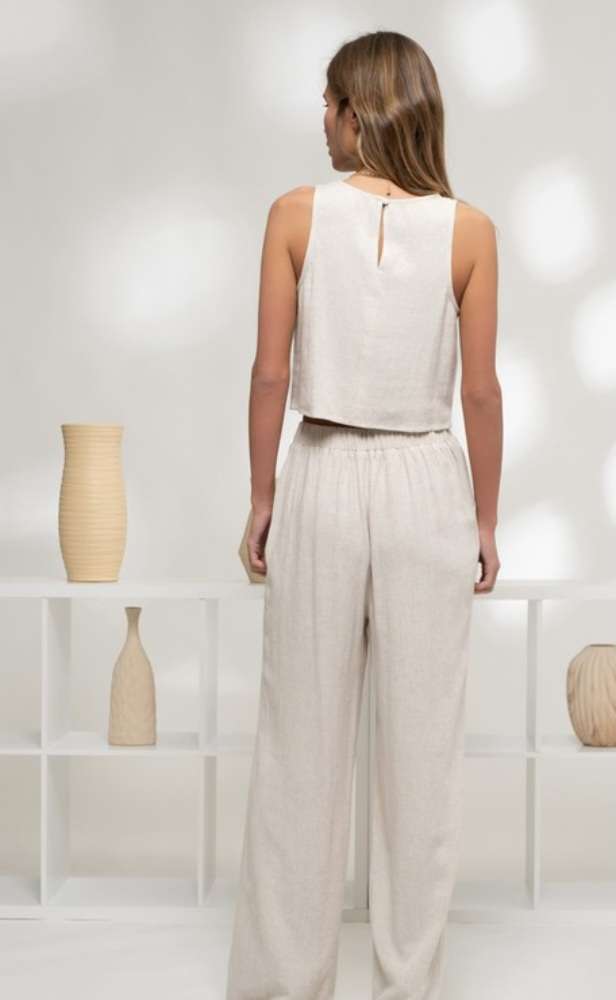 Oatmeal Linen Pant Set