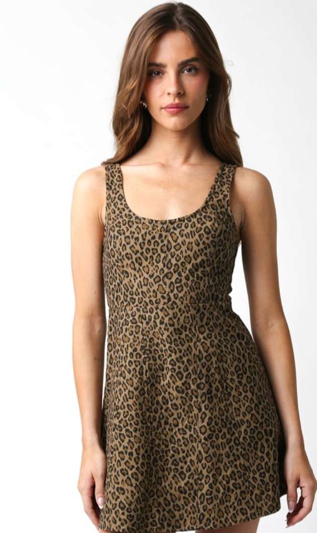 Sandy Leopard Tank Dress