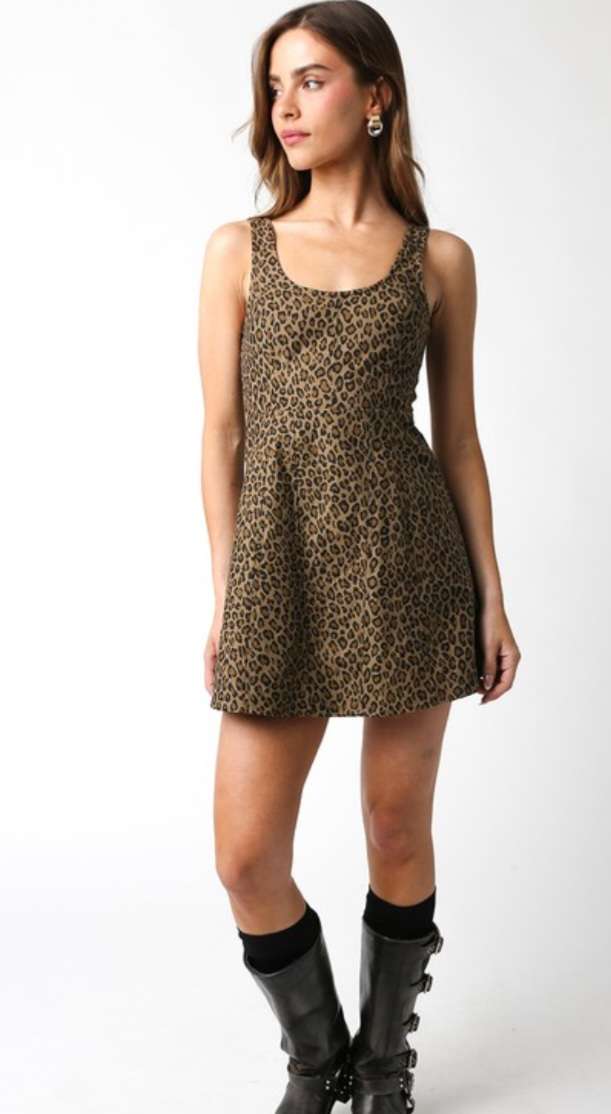 Sandy Leopard Tank Dress