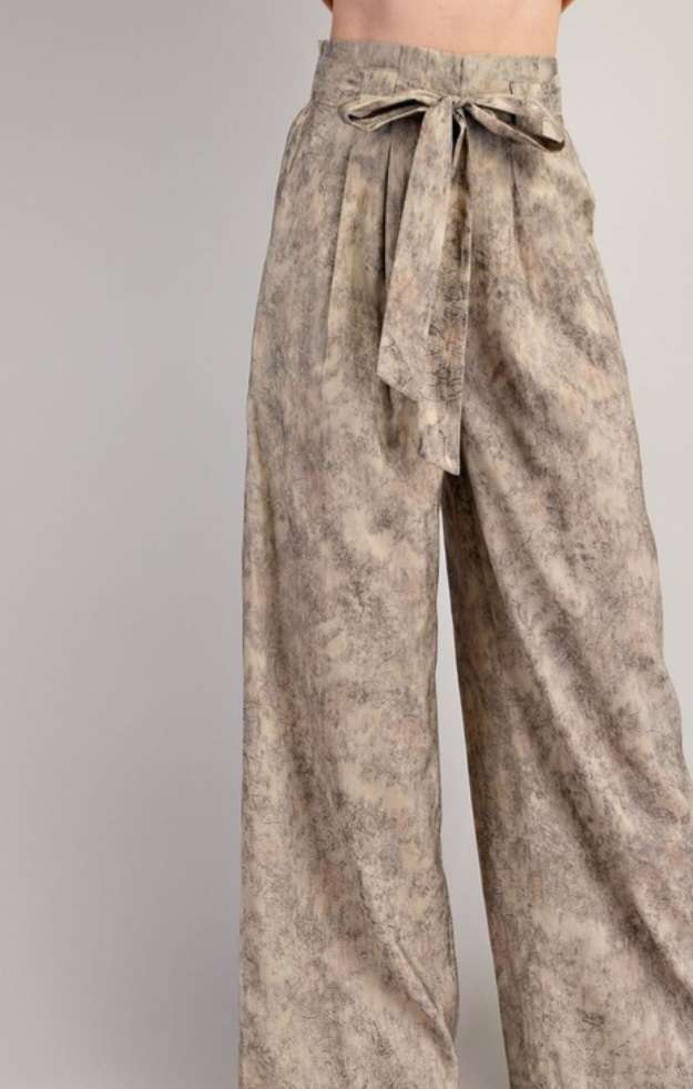 Snake Print Beige  High Waist Pants
