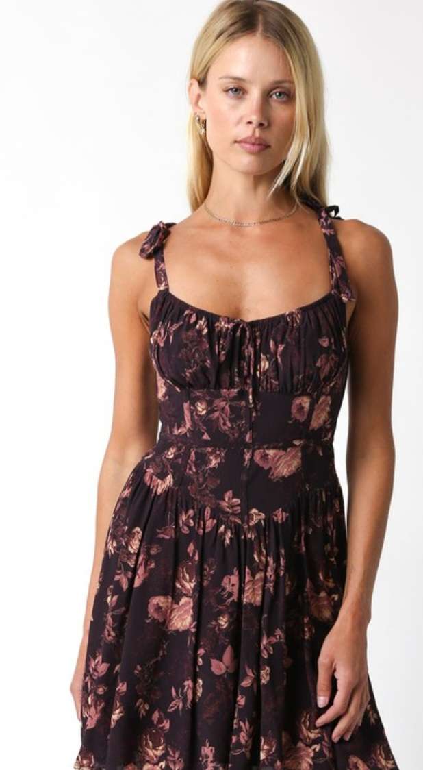 Kenzie Eggplant Floral Dress