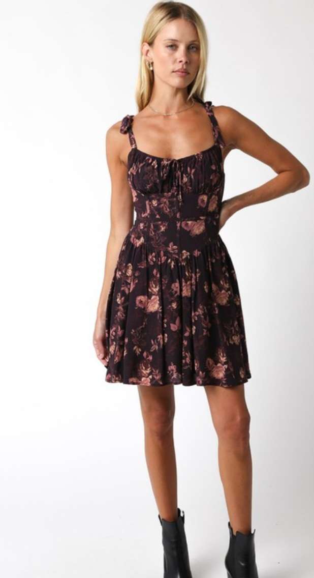 Kenzie Eggplant Floral Dress